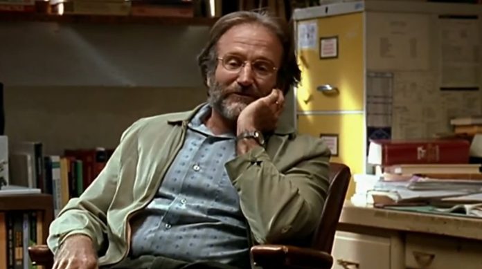 robin-williams-scena-will-hunting-genio-ribelle Robin Williams in una scena del film «Will Hunting - Genio ribelle» (1997)